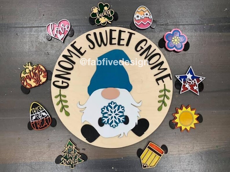 Download Gnome Sweet Gnome Interchangeable File SVG Glowforge | Etsy