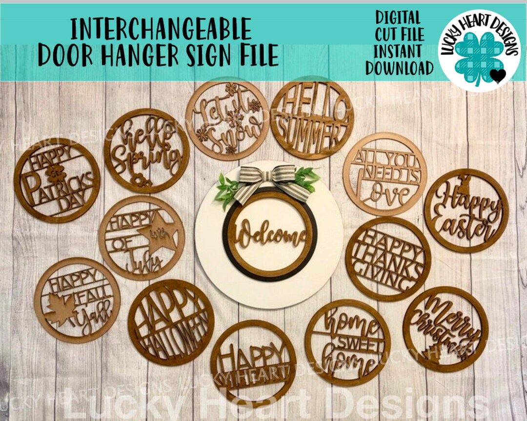 Interchangeable Door Hanger, SVG FILE - Etsy