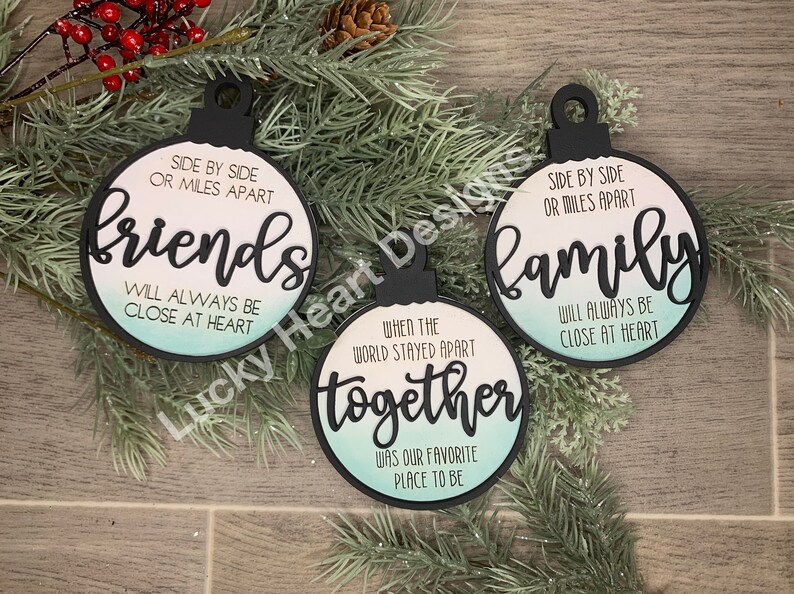 Quarantine Christmas Ornament file SVG when the world stayed Etsy