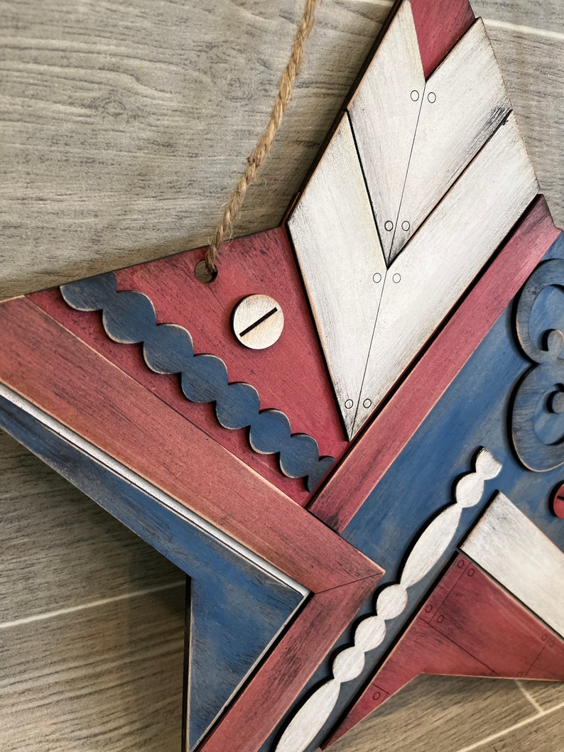 Vintage Rustic Star Door Hanger File SVG America Fourth of Etsy