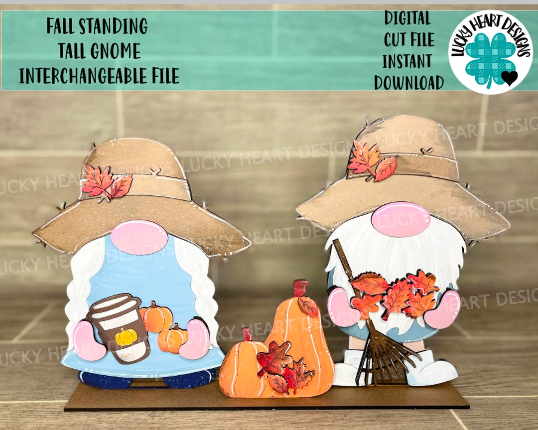 Fall Standing Tall Gnome Interchangeable File SVG, (add On-gnomes Sold ...
