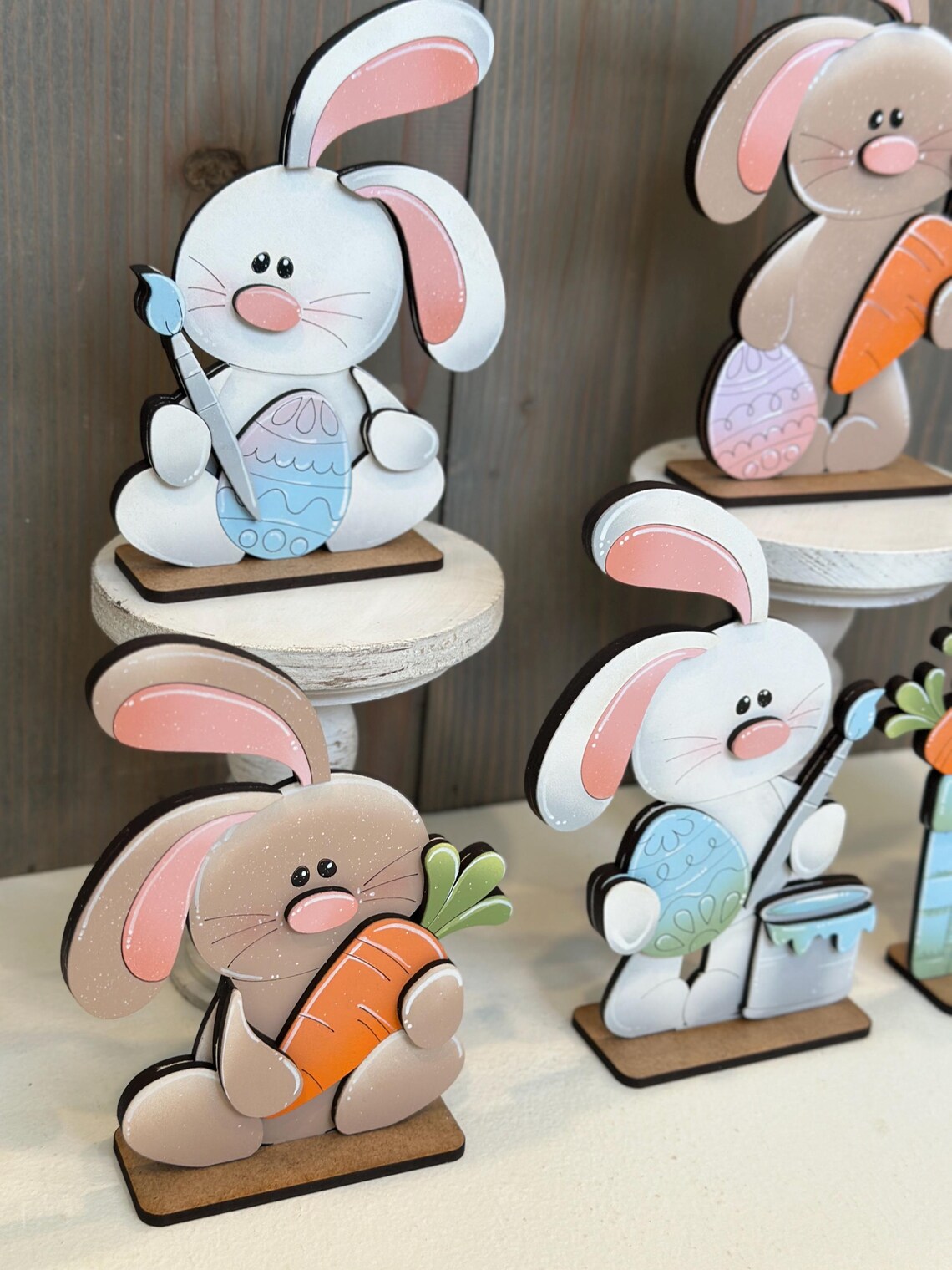 Floppy Easter Bunny Standing File SVG, Glowforge, Tiered Tray, Egg ...