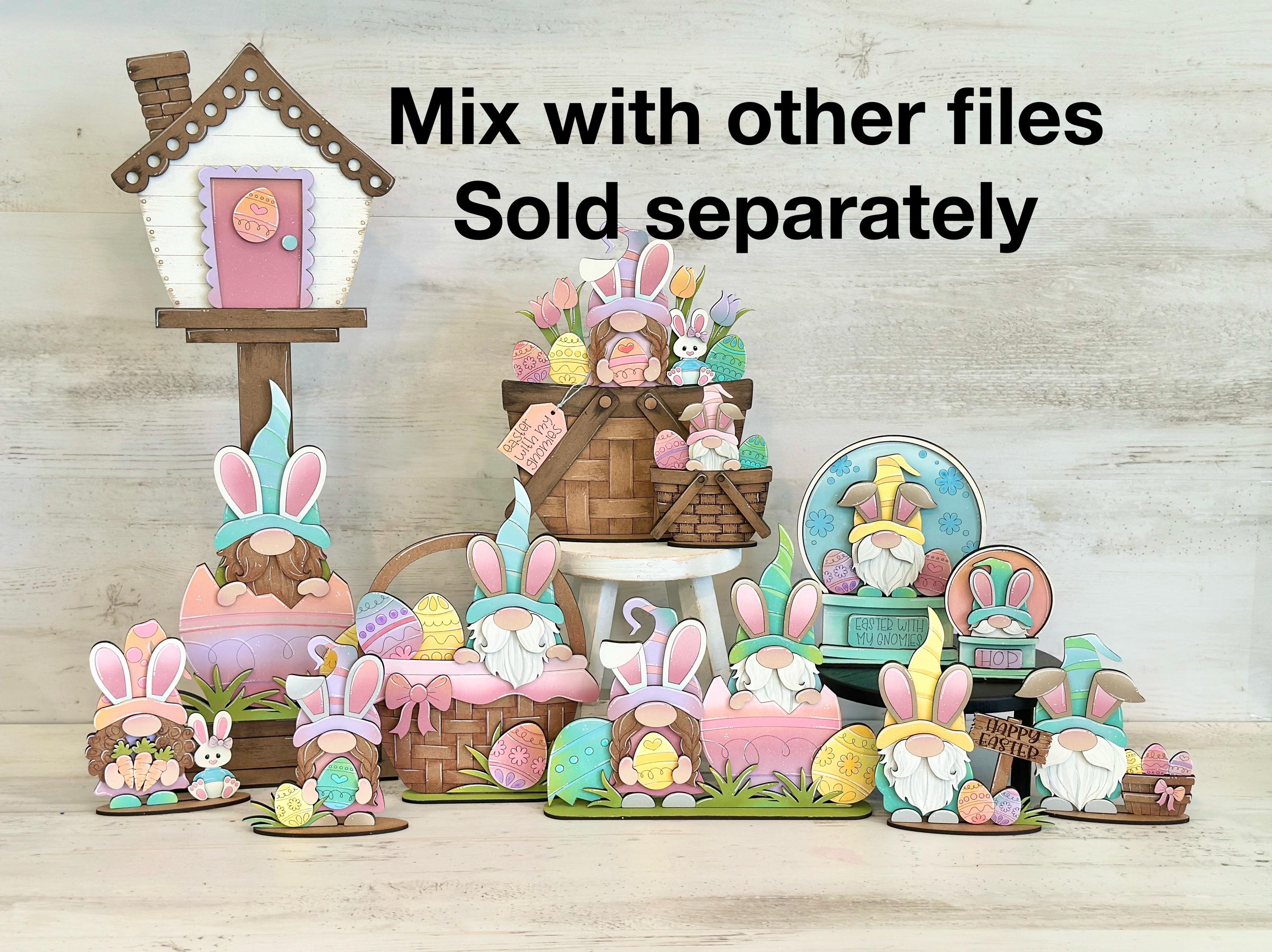 Easter Bunny Gnome for the Flower Basket Interchangeable File SVG, Egg ...