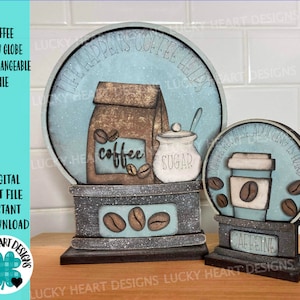 Coffee Snow Globe Archivo intercambiable SVG, Glowforge, (Original y TINY) Hogar, Cocina, Bandeja escalonada LuckyHeartDesignsCo
