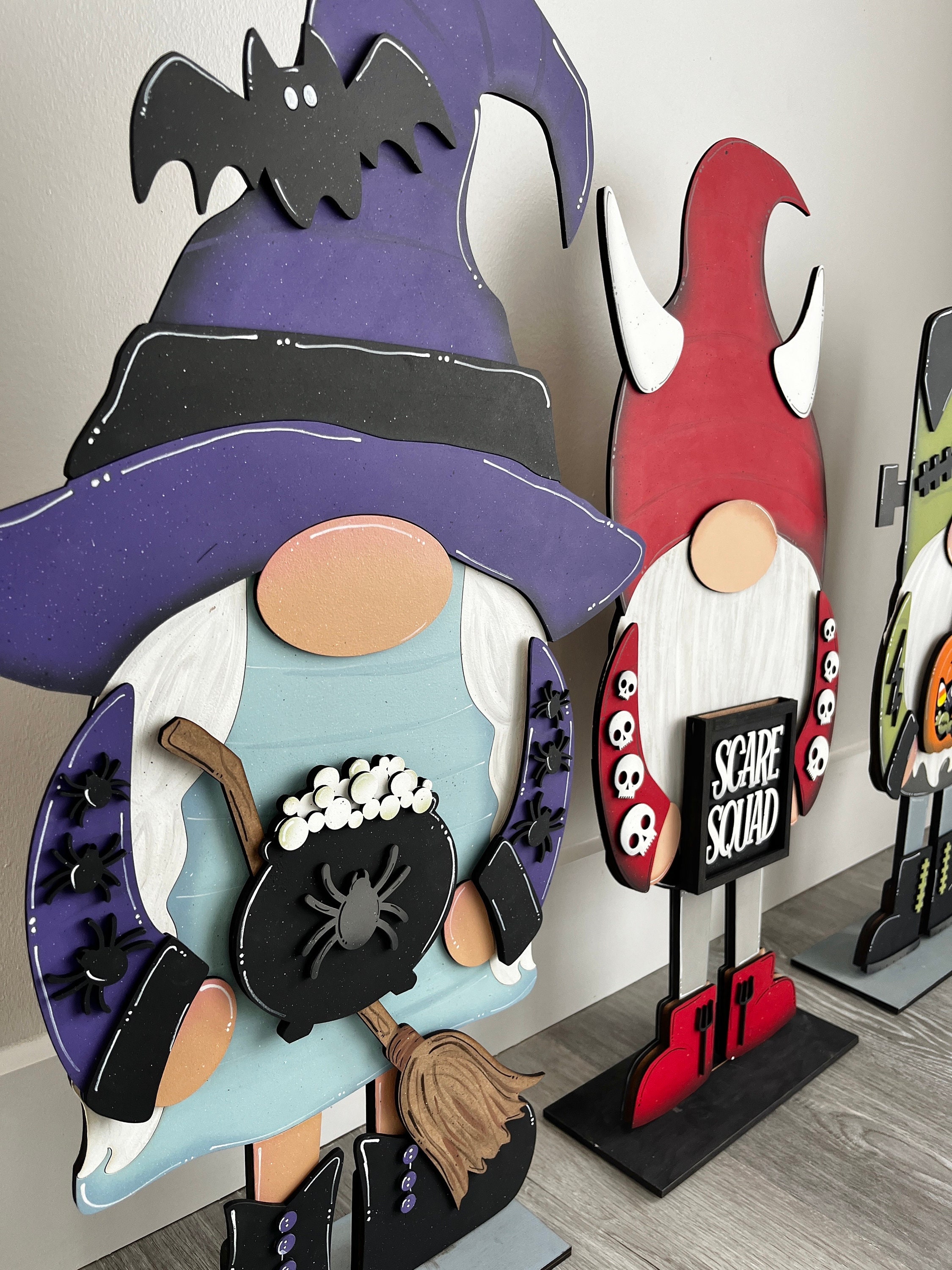 Halloween Tall Porch Interchangeable Leaning Sign Gnome File SVG ...