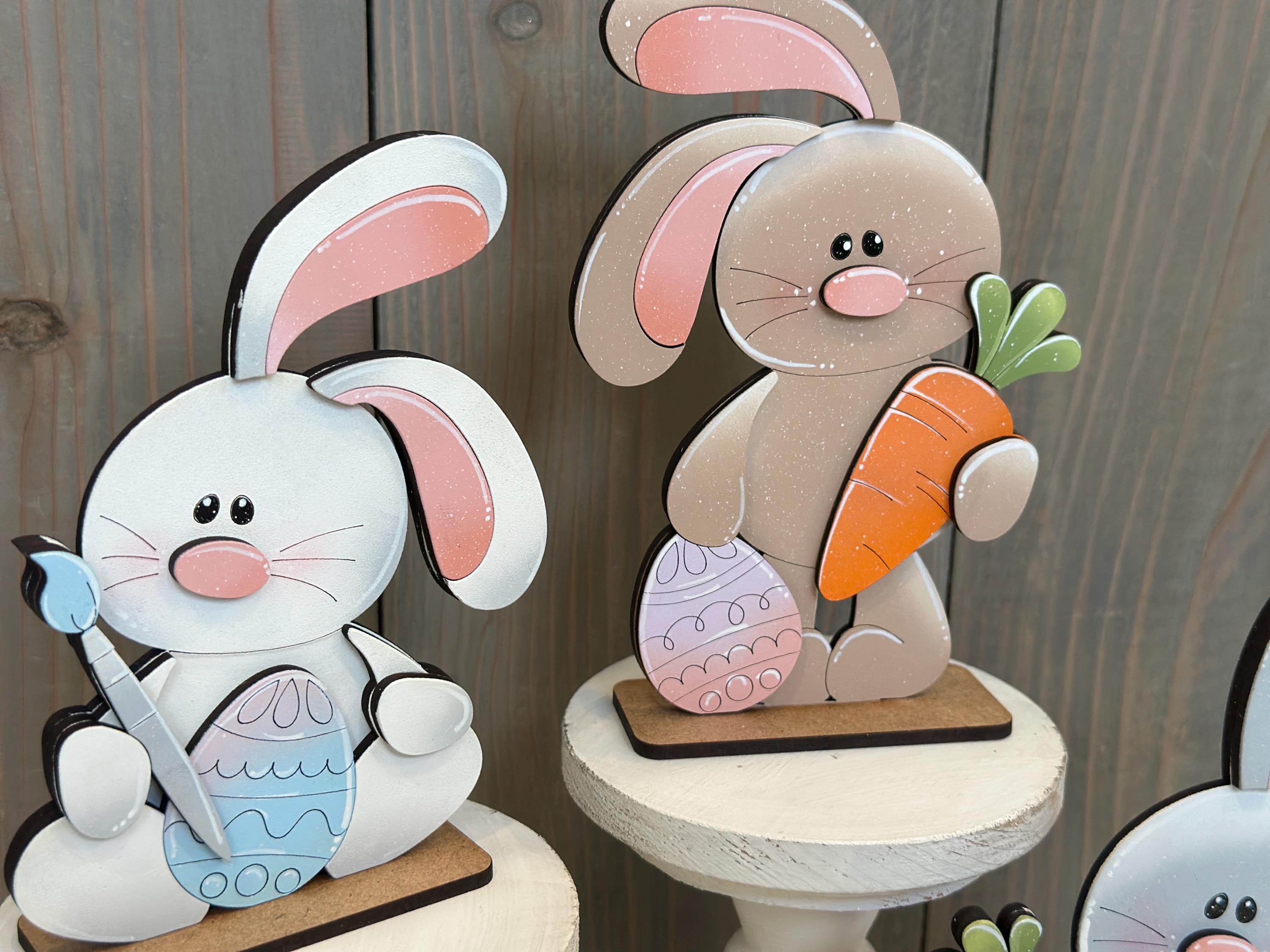 Floppy Easter Bunny Standing File SVG, Glowforge, Tiered Tray, Egg ...