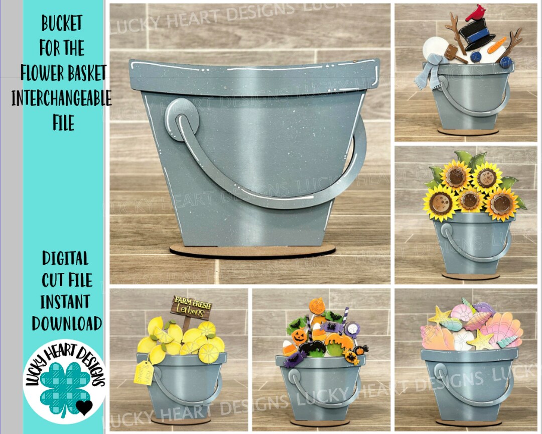 Bucket for the Flower Basket Interchangeable File SVG, Vase, Flower ...