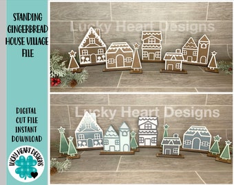 Gingerbread house village file svg