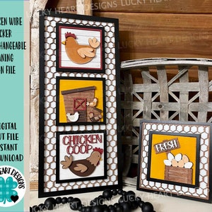 Chicken Wire Backers Interchangeable Leaning Sign File SVG, Glowforge, Farmhouse, LuckyHeartDesignsCo Base Base