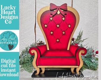 Christmas Santa Chair Interchangeable Shelf Sitter Hanging File SVG, Ledge,  Hanger, Tiered Tray Glowforge LuckyHeartDesignsCo