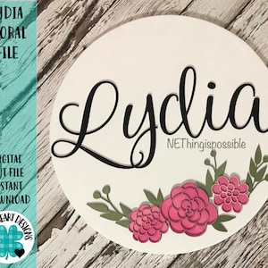 Lydia Floral File SVG, glowforge flower, layered Flower, Luckyheartdesignsco