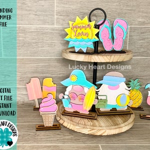 Standing Summer File SVG, Glowforge Gnome, Flip-flops Sunshine, LuckyHeartDesignsCo