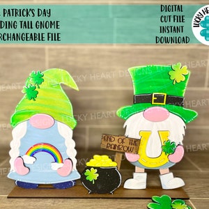 St. Patricks Day Standing Tall Gnome File SVG, (add on-gnomes sold separately) Glowforge, LuckyHeartDesignsCo