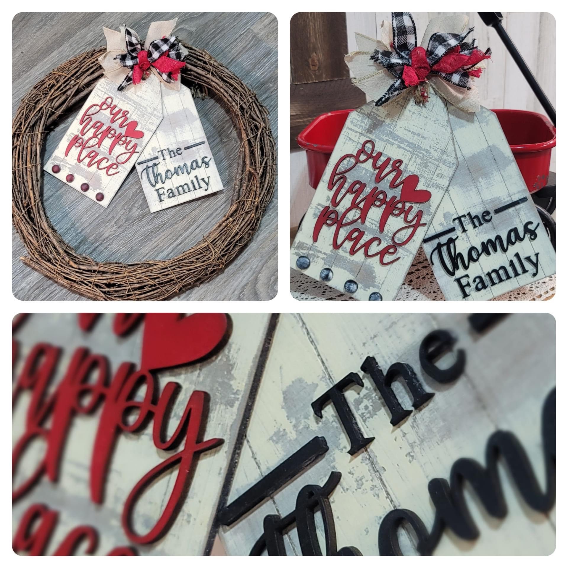 Family Home Door Tag Door Hanger File SVG, Wreath Glowforge ...