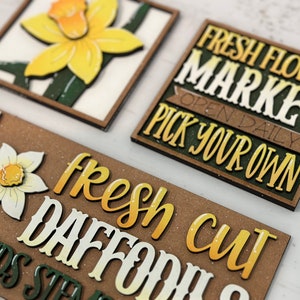 Daffodil Interchangeable Leaning Sign File SVG, Spring, Summer, Flower ...