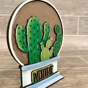 Cactus Snow Globe Interchangeable File SVG, Glowforge, Desert Tiered Tray LuckyHeartDesignsCo image 7