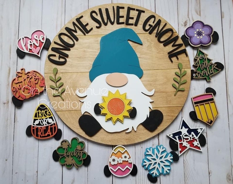 Gnome Sweet Gnome Interchangeable File SVG Glowforge | Etsy