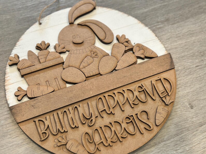 Easter Bunny Carrots Holiday Door Sign Interchangeable File, SVG Bunny ...