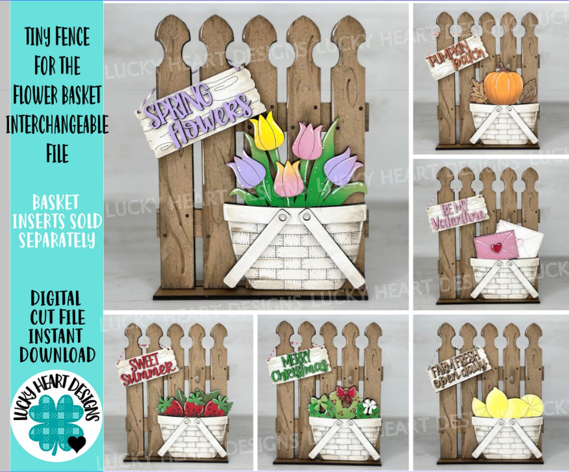 TINY Fence for the Flower Basket Interchangeable File SVG, Seasonal ...