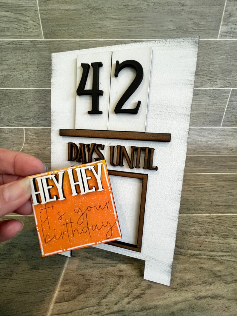 MINI Countdown Sandwich Board Interchangeable Leaning Sign File SVG, easel sign Tiered Tray Glowforge, LuckyHeartDesignsCo base image 3