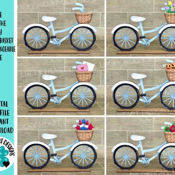 Bike For The TINY Flower Basket Interchangeable File SVG, Seasonal, Holiday, Christmas, Fall, Glowforge, LuckyHeartDesignsCo