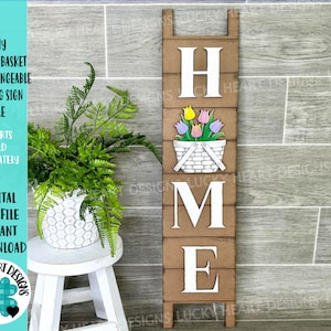 KLEINE Bloemenmand Verwisselbaar Leunend Tekenbestand SVG, Seizoensgebonden, Vakantie, Bloemen, Zomer, Glowforge, LuckyHeartDesignsCo