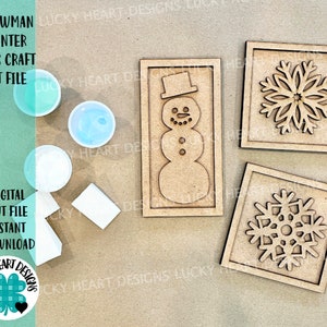 Wintersneeuwpop Kids Craft Kit-bestand SVG, Glowforge, LuckyHeartDesignsCo