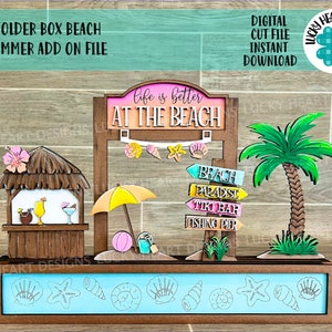 Holder Box Beach Summer Aggiungi su File SVG, Glowforge, LuckyHeartDesignsCo