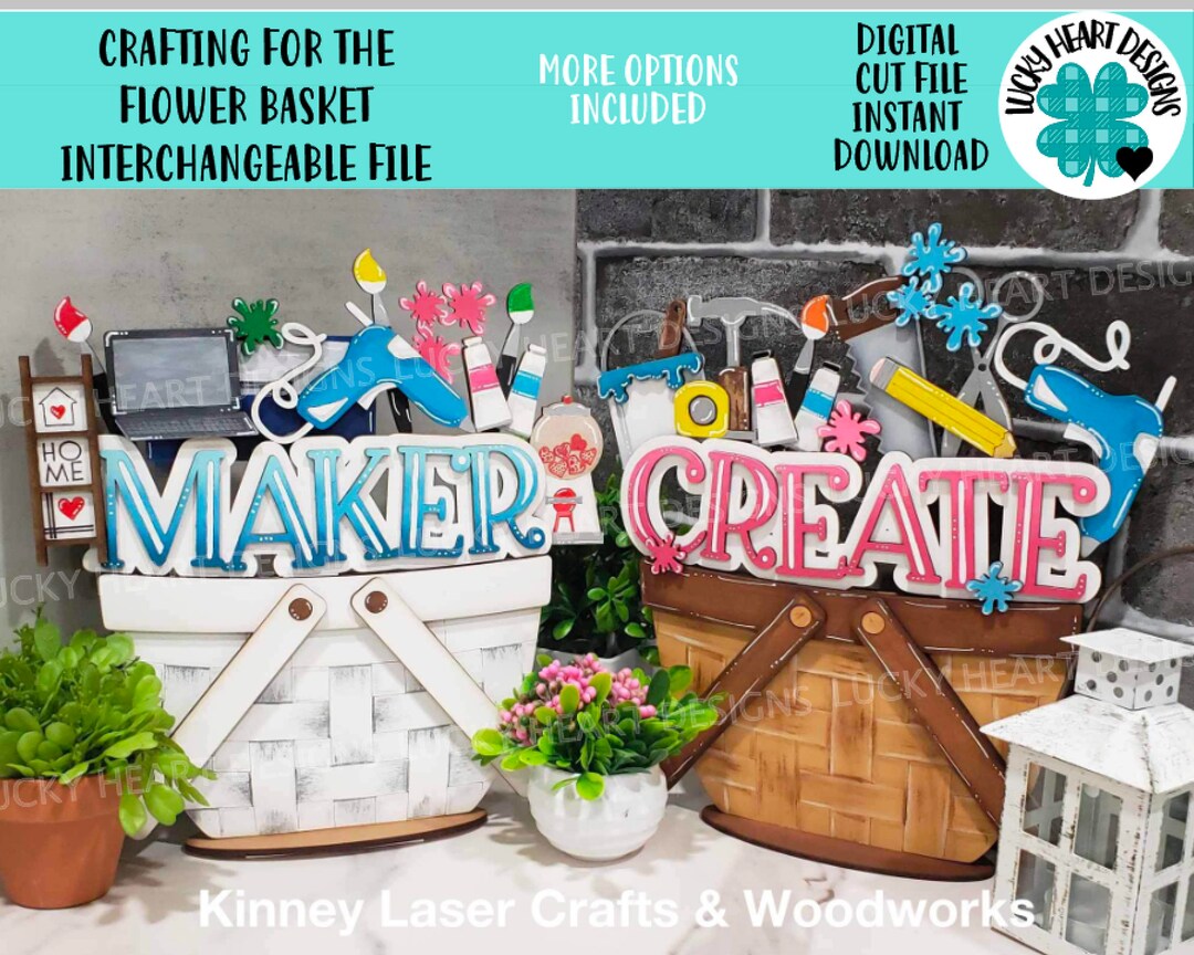 Crafting for the Flower Basket Interchangeable File SVG, Maker, Create ...