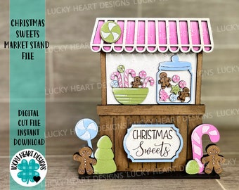 Christmas Sweets Interchangeable Market Stand File SVG, Glowforge, LuckyHeartDesignsCo