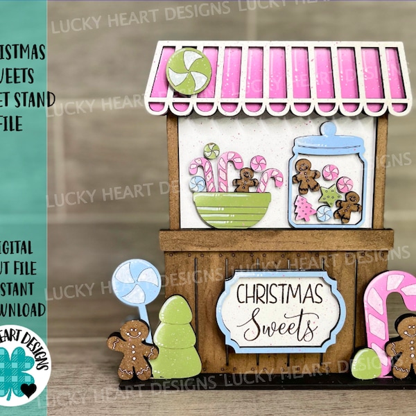 Christmas Sweets Interchangeable Market Stand File SVG, Glowforge, LuckyHeartDesignsCo