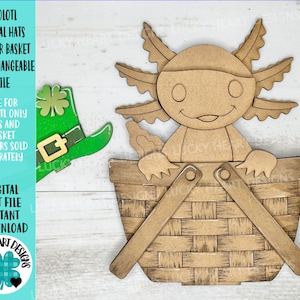 Axolotl dierenhoeden bloemenmand verwisselbaar bestand SVG, boerderij, Kerstmis, herfst, Halloween, gelaagde lade, Glowforge, LuckyHeartDesignsCo