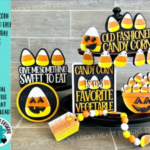 Candy Corn Quick and Easy Tiered Tray File SVG, Glowforge Tier Tray, Halloween, LuckyHeartDesignsCO