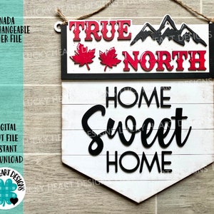 Canada Interchangeable Banner File SVG, Glowforge, LuckyHeartDesignsCo