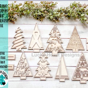 Standing Christmas Tree Awareness File SVG, Fundraiser Holiday Decor Glowforge, LuckyHeartDesignsCo