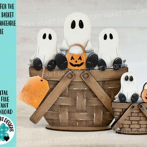 Fantasmi per il cesto di fiori file intercambiabili SVG, TINY Halloween, zucche, Glowforge, LuckyHeartDesignsCo