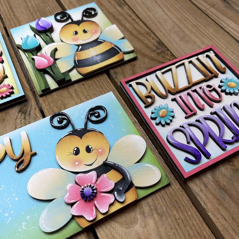 Bee Spring Interchangeable Leaning Sign File SVG, Glowforge Farm ...