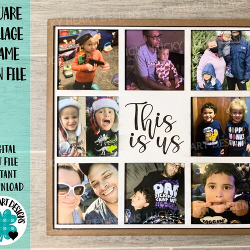 Square Collage Frame File SVG Picture Frame This Etsy