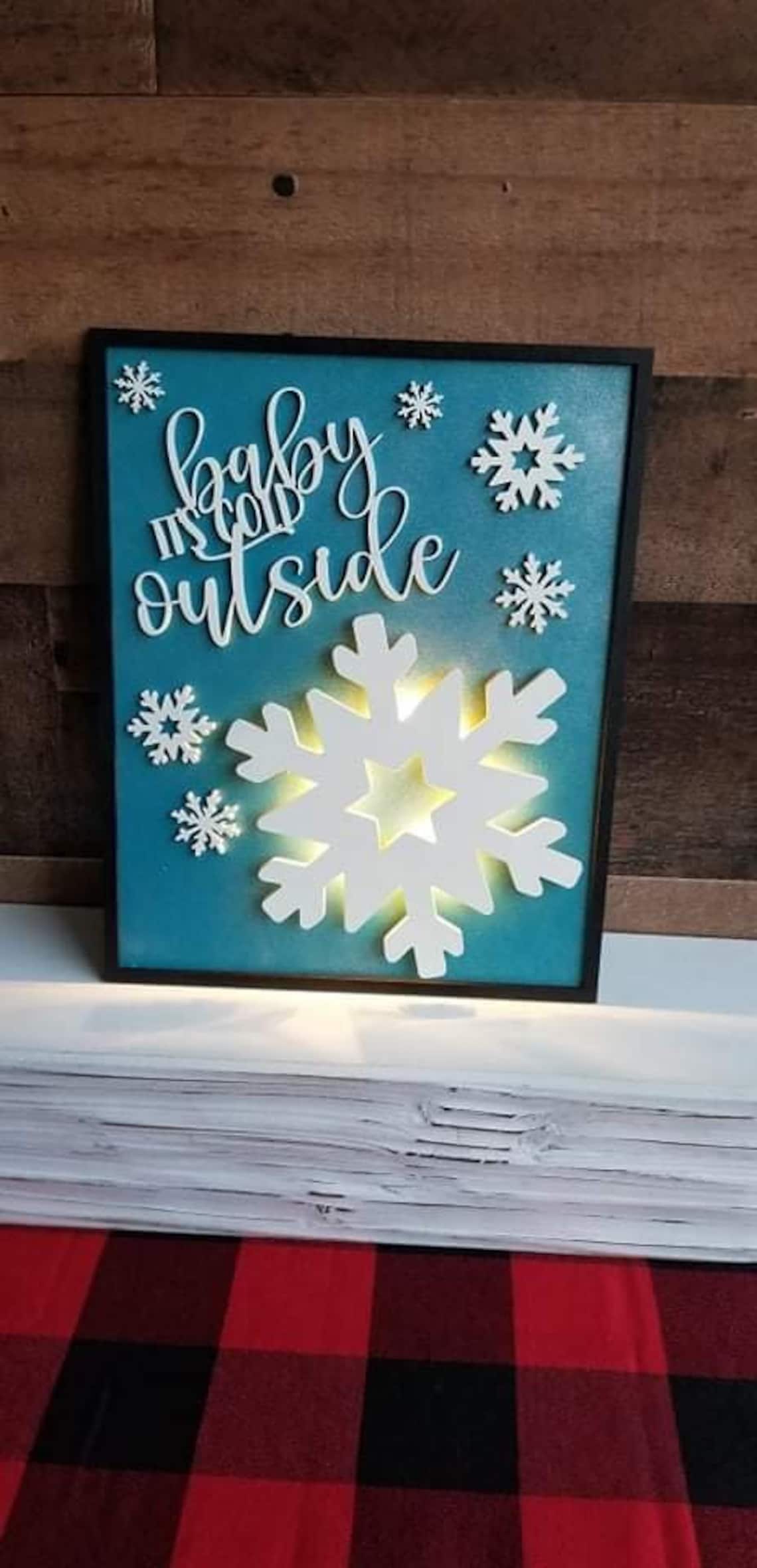 Lighted Christmas Signs File SVG Holiday Decor Glowforge  Etsy