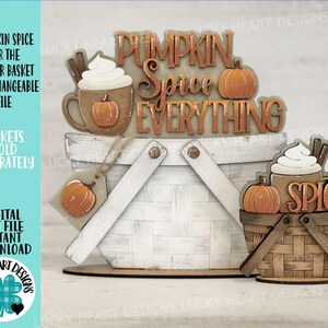 Pumpkin Spice For The Flower Basket verwisselbaar bestand SVG, TINY, blad, herfst boerderij gelaagde lade, Glowforge, LuckyHeartDesignsCo
