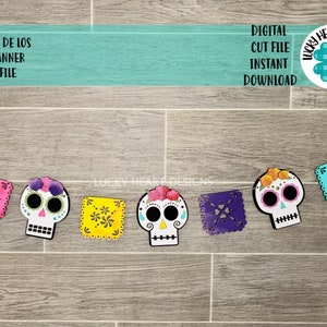 Dia de Los Muertos BannerDatei SVG, Tag der Toten, Glowforge, LuckyHeartDesignsCo