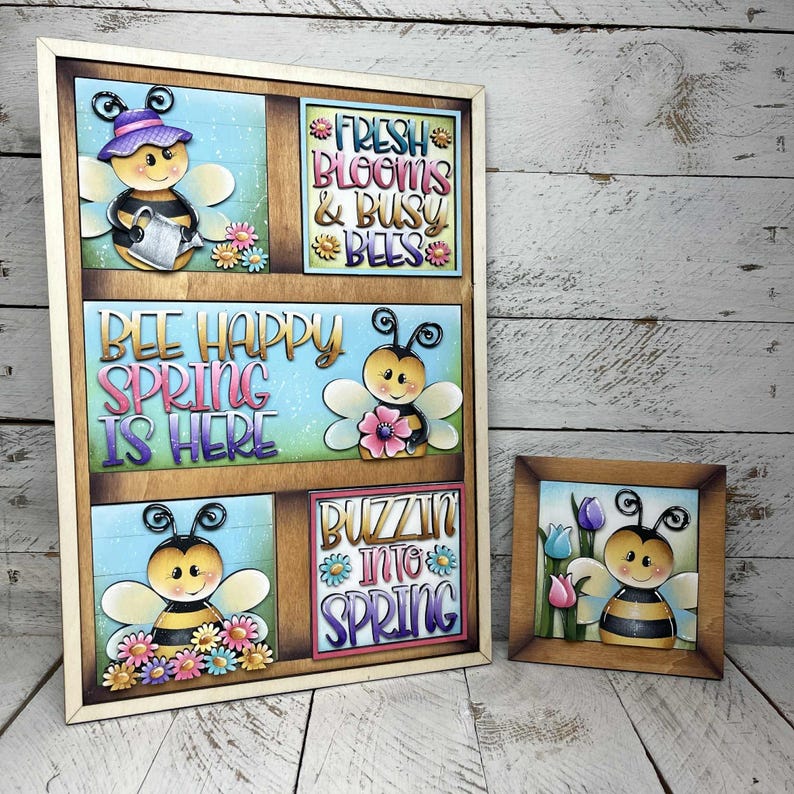 Bee Spring Interchangeable Leaning Sign File SVG, Glowforge Farm ...
