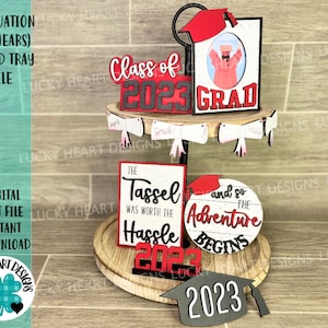 Graduation all year Tiered Tray File SVG, Glowforge, Tier Tray, LuckyHeartDesignsCo