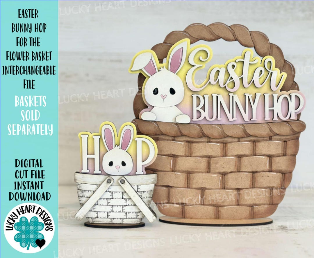 Easter Bunny Hop for the Flower Basket Interchangeable File SVG, TINY ...