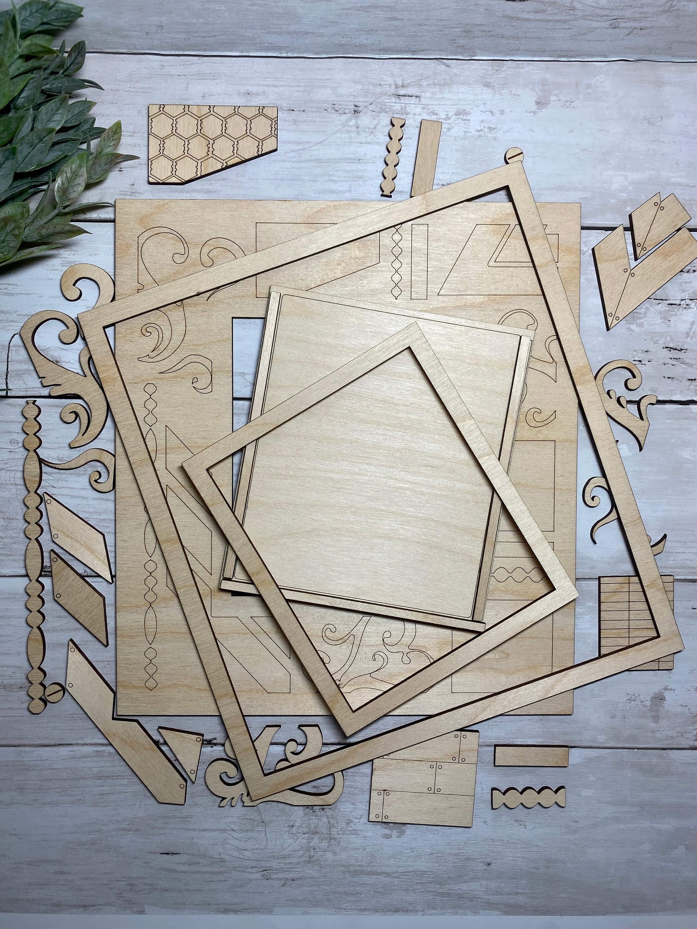 Vintage Rustic Picture Frame File SVG, Glowforge Farmhouse ...