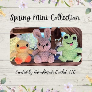 Crochet Spring Mini Animals Pattern: Frog, Duck, Bunny (PDF Pattern)