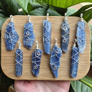 Raw Blue Kyanite Necklace | Blue Kyanite Pendant | Kyanite Jewelry | Kyanite Crystal | Kyanite Gemstone | Throat Chakra Crystals | Silver