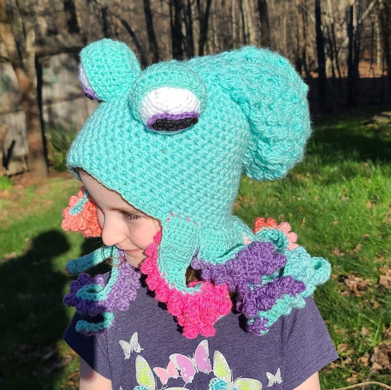 Handmade Crochet Kids Octo Hat PATTERN - Crochet Octopus Hat - Etsy main image 2