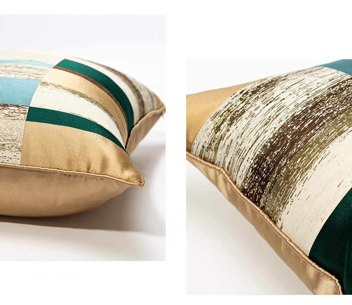 Gold Green Jacquard Cushion Cover 18x18inch / 45x45cm Throw Etsy