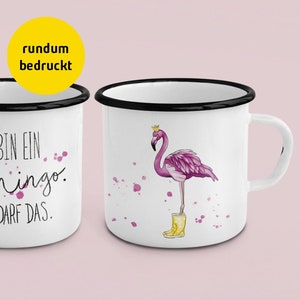 I am a flamingo I can do that enamel cup + + + cute mug with flamingo and saying (not only) for children + + + nice gift idea